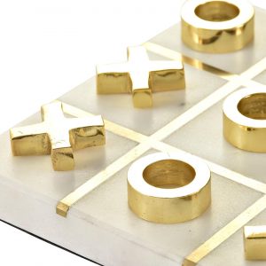 Jogo Galo Mármore e Metal Bonito, útil e original jogo do galo em mármore