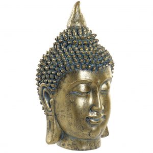 Figura Buda - Cor Ouro Figura Cabeça de Buda em Resina Ouro Velho