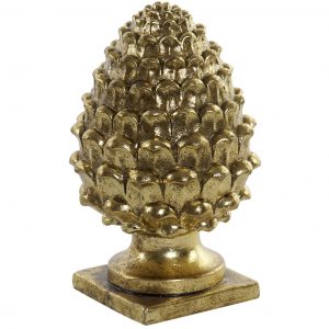Figura Resina - Pinha Dourada Bonita Figura em Resina Dourada Pinha