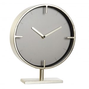 Relógio de Mesa - Metal Dourado Bonito relógio de mesa com pé Em metal dourado mate