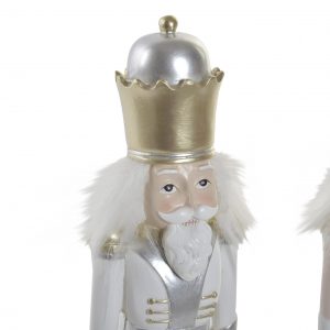Figura Quebra-nozes - Cinza e Rosa Bonito Quebra- Nozes em resina Cinza e Rosa
