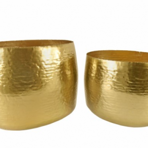 Vaso Metal Dourado - Peq. Bonito Vaso em Metal Dourado