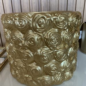 Vaso Cerâmica Dourado - Rosas Bonito Vaso em Cerâmica Dourado