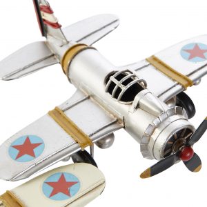 Dec. em Metal Avião - Prata Bonito objeto decorativo – avião em metal