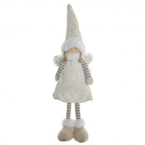 Boneca Poliester e Resina - Bege Bonita Boneca Decorativa em Tecido