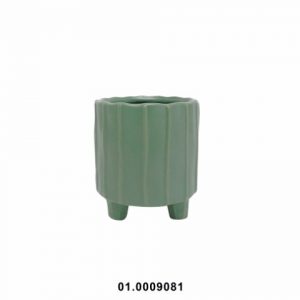 Vaso Cerâmica - Verde Água com Pés Bonito Vaso em Cerâmica com pés Verde Água