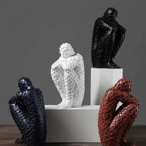 Escultura Decorativa Homem - Branco Bonita e distinta peça decorativa Material: Resina