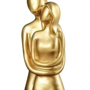 Escultura - Casal Dourado Bonita e distinta peça decorativa Material: Resina