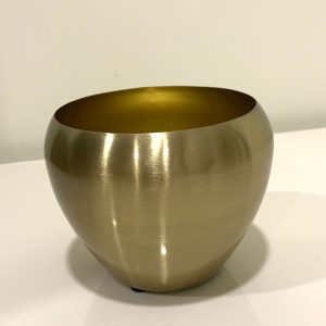 Vaso Metálico Dourado - Pequeno Bonito Vaso em Metal Dourado Escovado