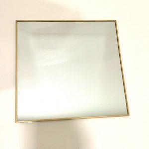 Vidro/Espelho Quadrado - Orla Dourada Bonita Base em espelho quadrada Orla Dourada