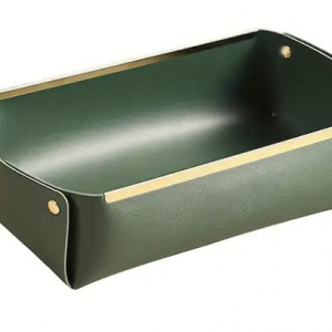 Cesto Ecopele Verde - Pormenor Dourado Bonito e elegante cesto em ecopele