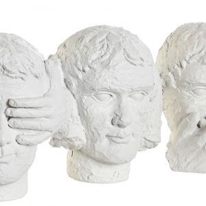 Conj. 3 Estatuetas Brancas Resina - Rostos Bonitas e originais estatuetas Conjunto de 3 peças Material: Resina