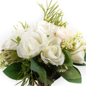 Bouquet Flores - Rosas Brancas Bonito Bouquet de flores artificiais - Rosas Toque e aspeto natural