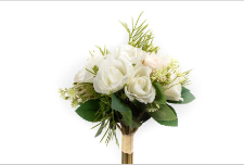Bouquet Flores - Rosas Brancas Bonito Bouquet de flores artificiais - Rosas Toque e aspeto natural