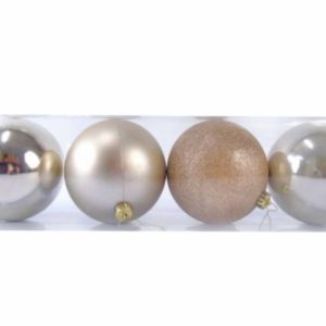 Conj. 4 Bolas Champanhe 15 cms Bonitas bolas pendentes para árvore de Natal Grandes dimensões: 15 cms Preço de 4 unidades (conforme foto)