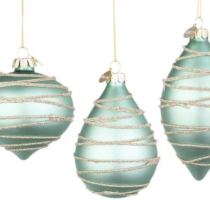 Pendente Bola Vidro - Azul Turquesa Bonito pendente para árvore de Natal Cor Azul Turquesa Modelo Aleatório