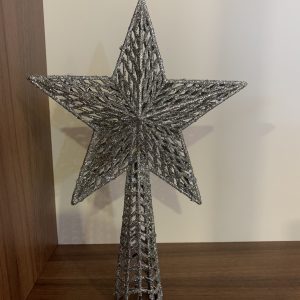Topo Árvore - Estrela Prata Bonita estrela topo de árvore de Natal Estrela Prateada
