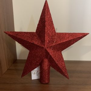 Topo Árvore - Vermelho Bonita estrela topo de árvore de Natal Estrela vermelha