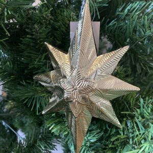 Pendente Estrela Dourada Bonita estrela em metal para árvore de Natal Dourada