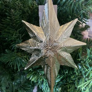 Pendente Estrela Dourada Bonita estrela em metal para árvore de Natal Dourada