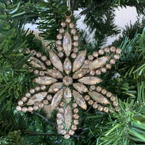 Estrela Pendente Rosa Gold Bonita estrela com pérolas pendente para árvore de Natal