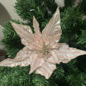 Flor Clip - Riscas Rosa Bonita Flor Decorativa com Clip