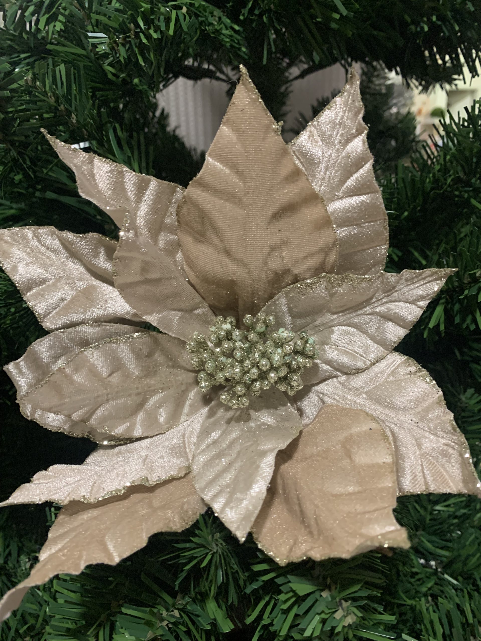 Flor Clip - Veludo Bege