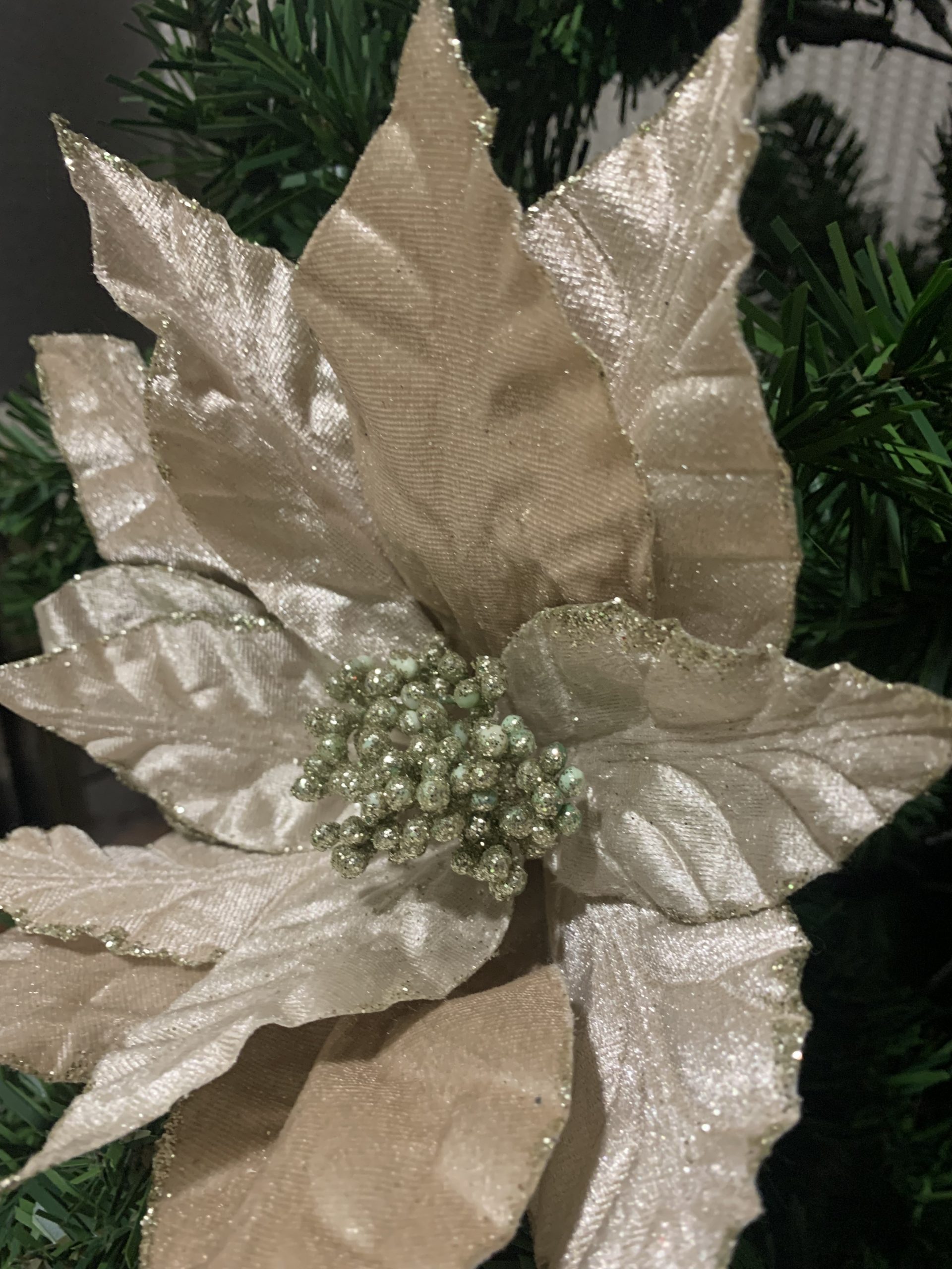 Flor Clip - Veludo Bege