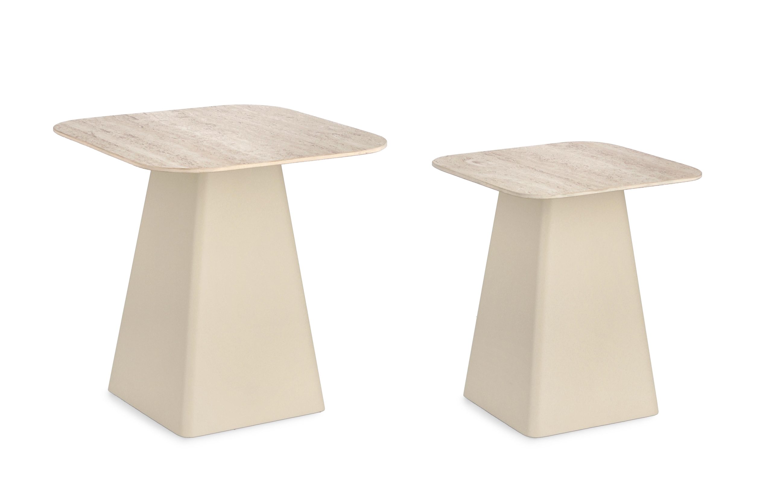 Mesa Apoio Travertino Bege - Grande