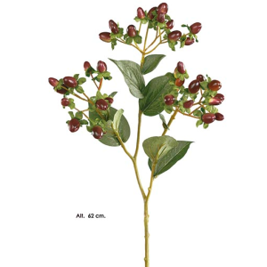 Galho Hypericum - Bordaux Pé de Flor Artificial, mas com toque e aspeto natural