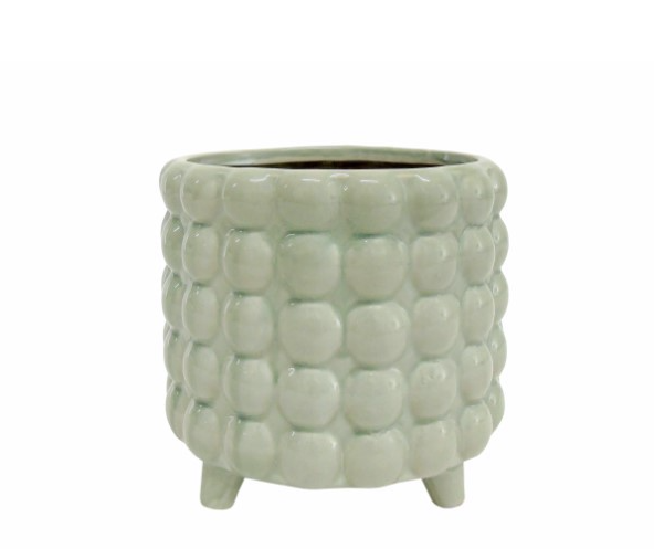 Vaso Grés com Pés – Verde Água