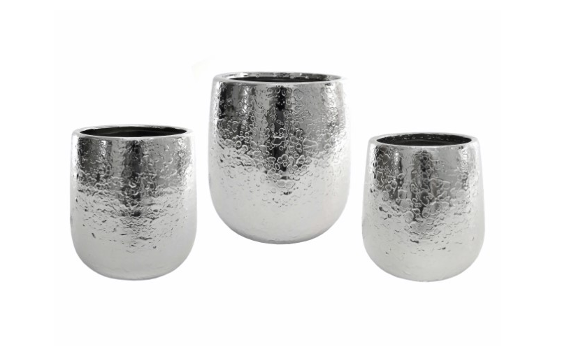 Vaso/Jarra Prateado Ef. Manchado Peq.