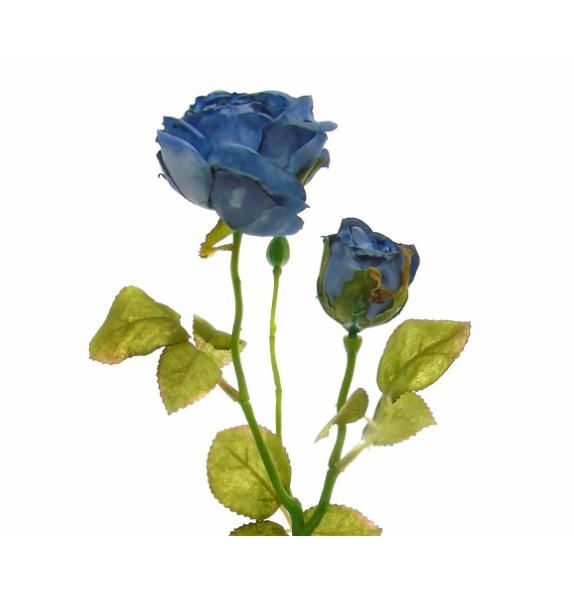 Flor Artificial – Pé de Rosa Efeito Seco Azul