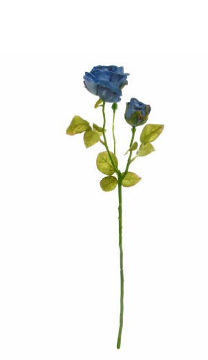 Flor Artificial – Pé de Rosa Efeito Seco Azul