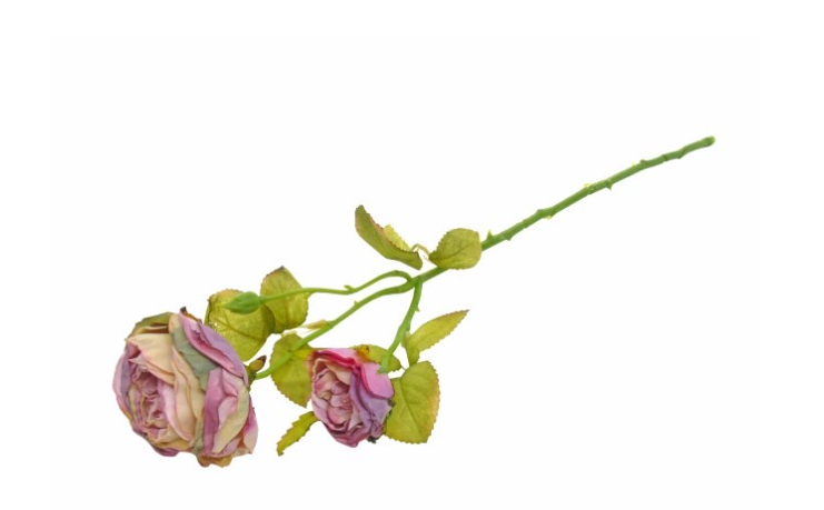 Flor Artificial – Pé de Rosa Efeito Seco, Cor Rosa