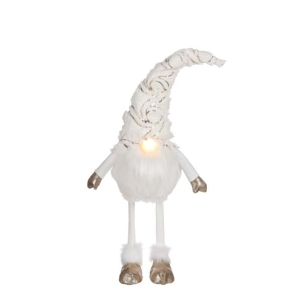 Gnomo Branco com Led - 63 cms