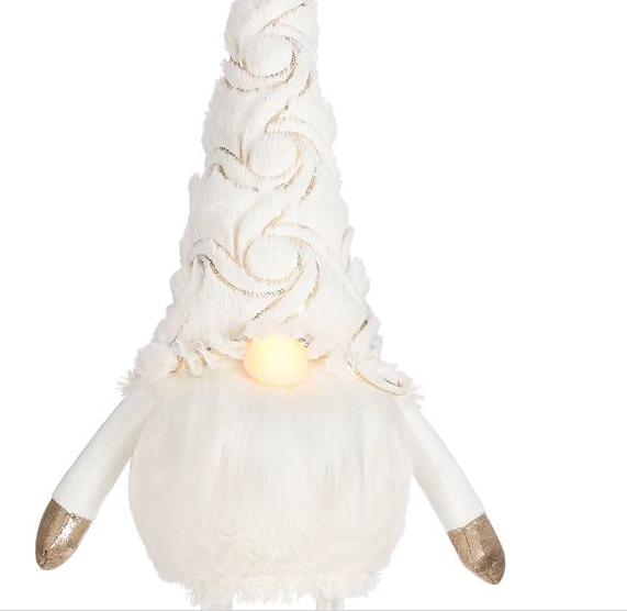 Gnomo Branco com Led - 63 cms
