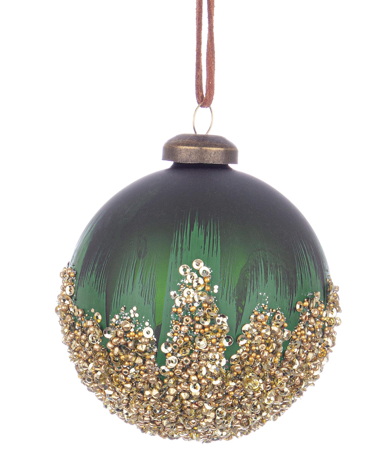 Bola Vidro – Verde Musgo Degradé Dourado