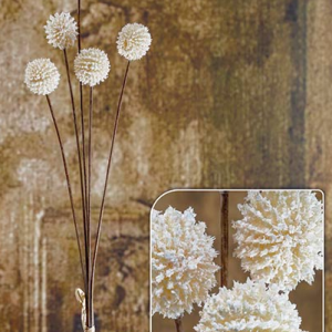 Galho Ouriço - Creme Pé de Flor Artificial, mas com toque e aspeto natural