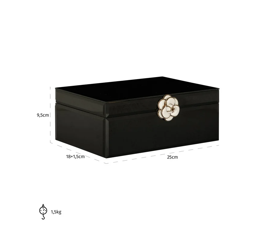 Caixa Vidro com Aplicação Flor – Grd