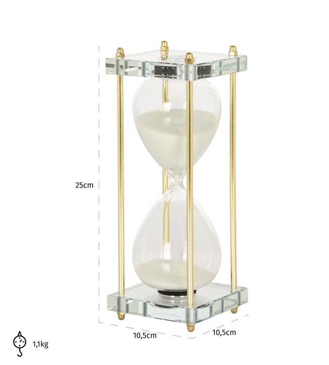 Ampulheta Vidro e Metal - Grande