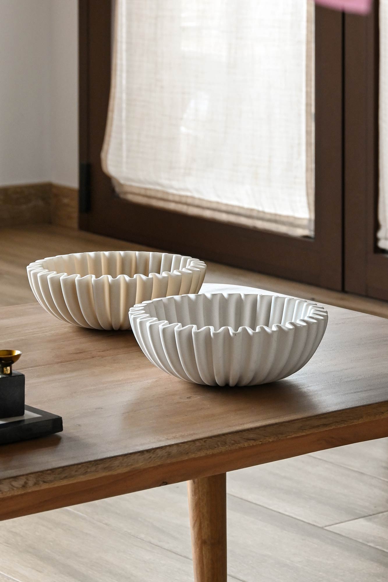 Centro Mesa Resina – Orgânico Ondas (Bege)