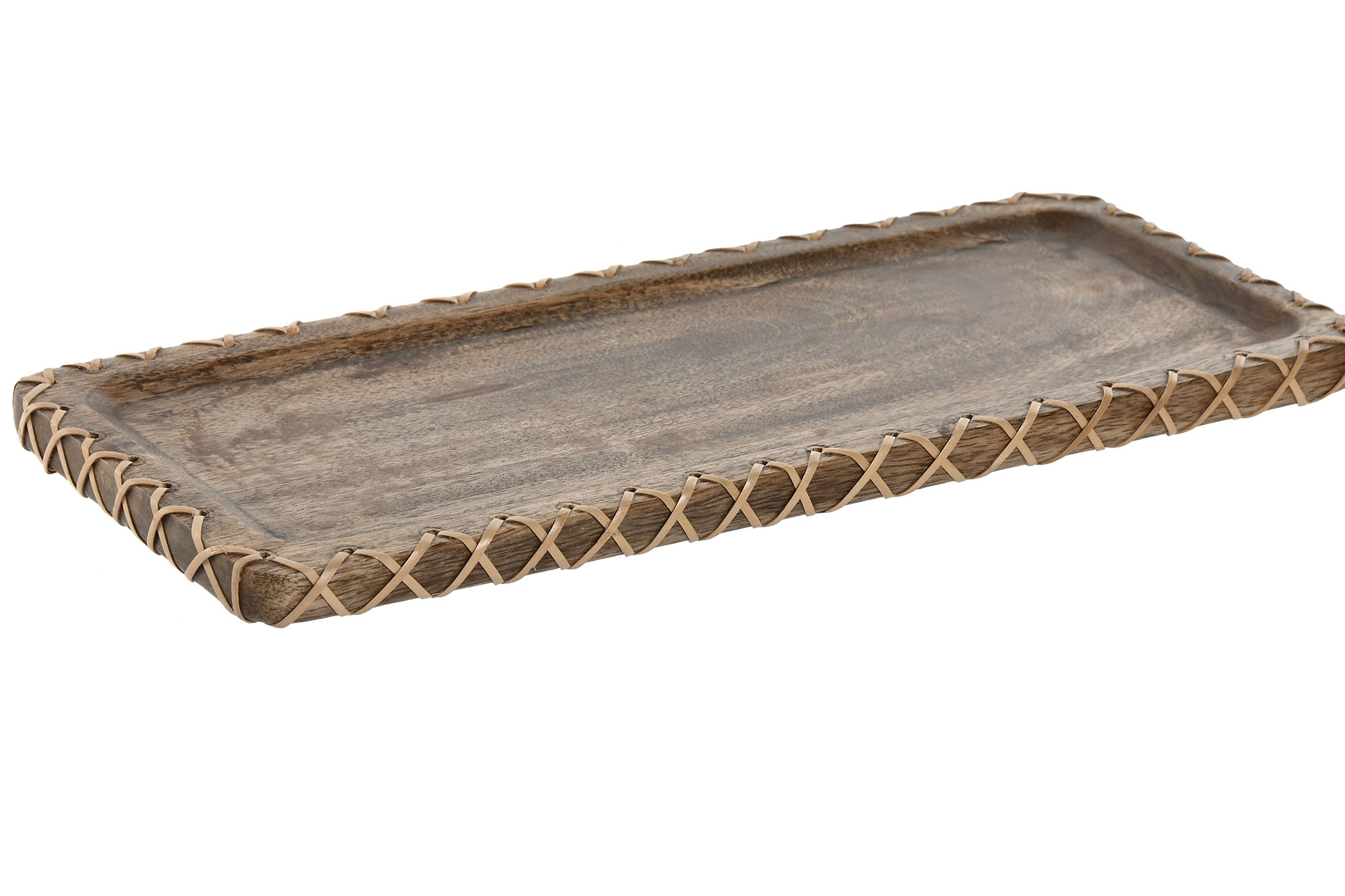 Bandeja Madeira e Rattan