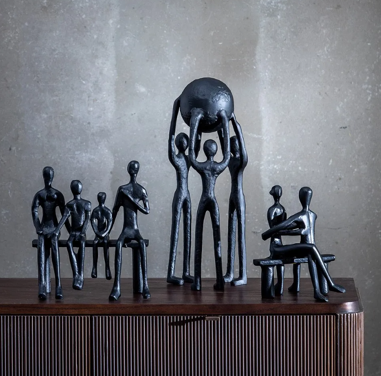Estatueta/Figura Alumínio - Preto