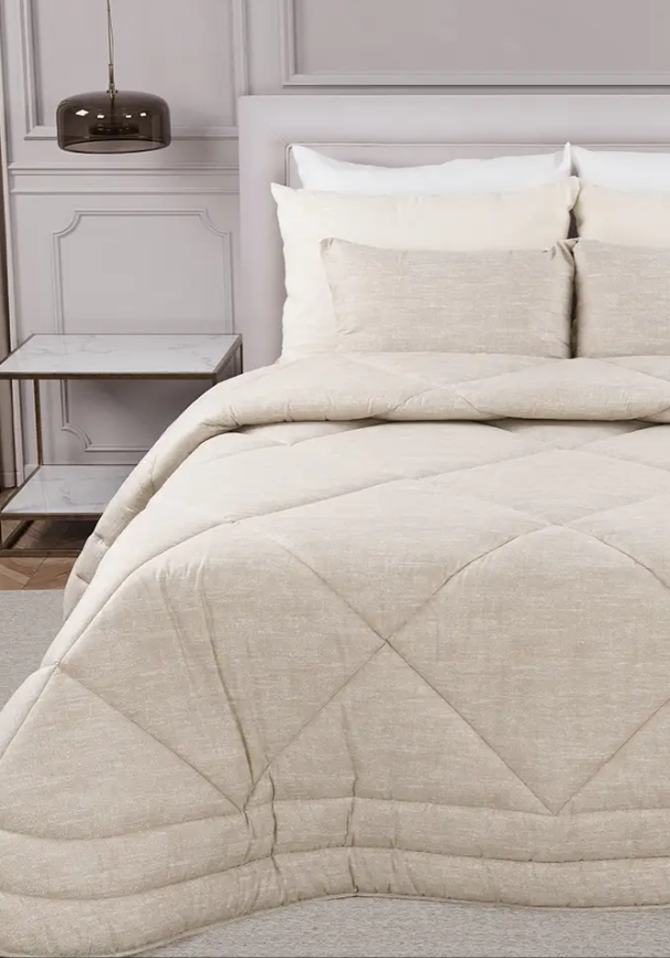 Edredão Casal - Jacquard Bege