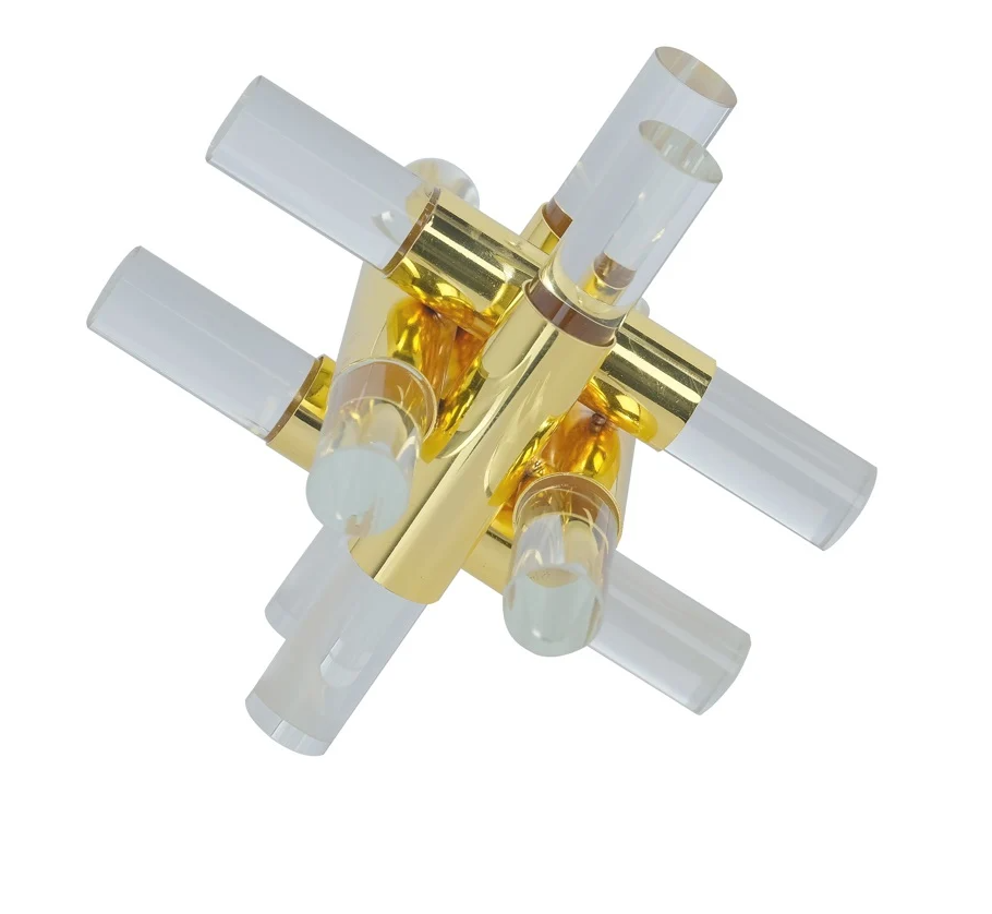 Peça Decorativa - Vidro e Metal Dourado