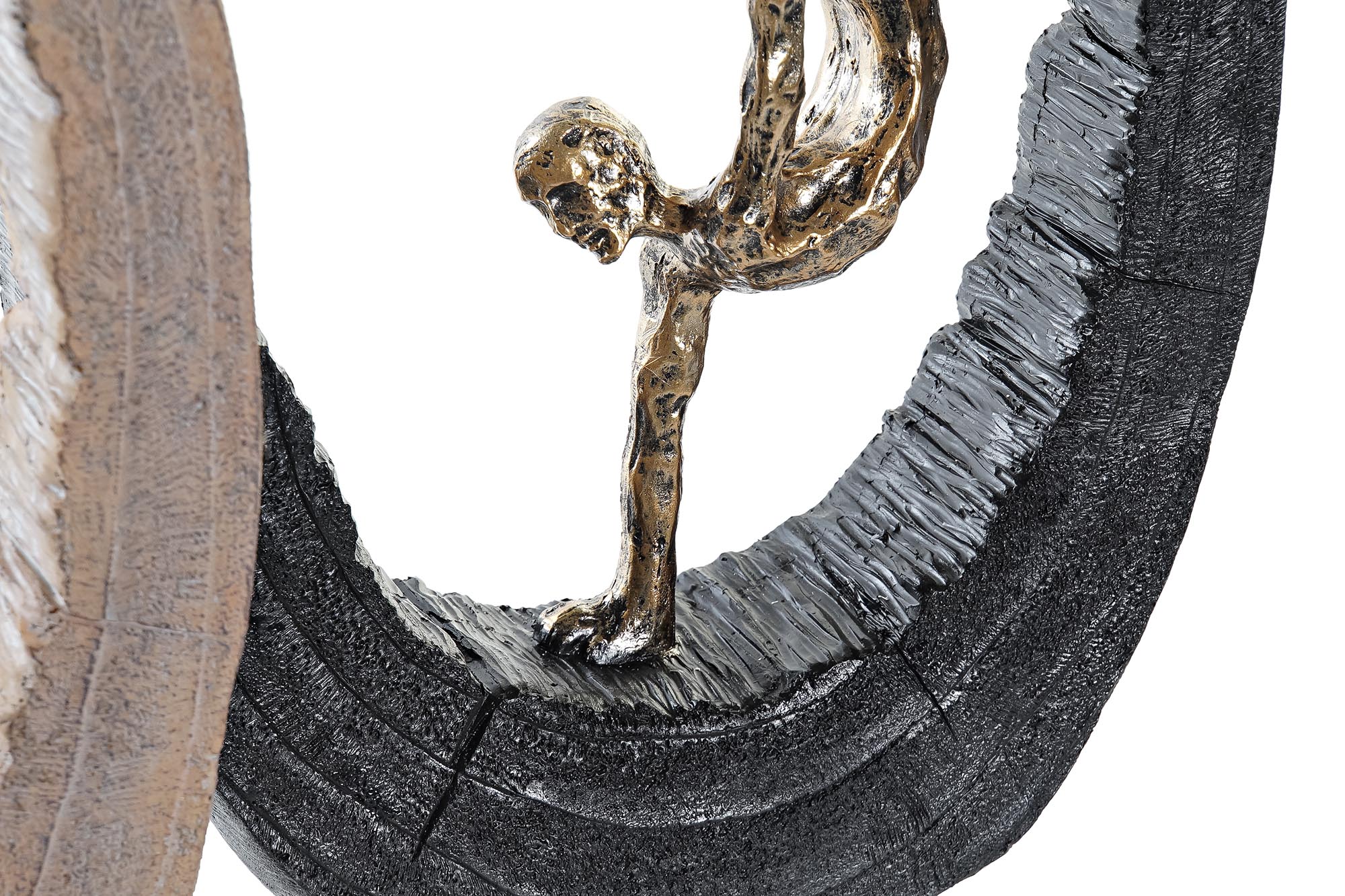 Figura Resina Tronco e Homem – Preto e Dourado