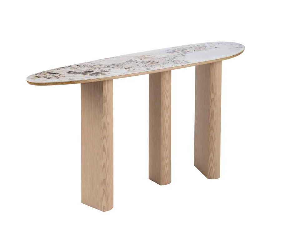 Consola Carvalho e Cerâmico