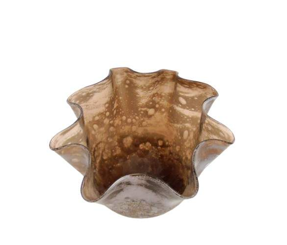 Centro/Jarra em Vidro - Castanho e Dourado