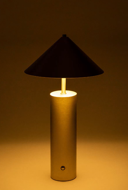 Candeeiro Metal Dourado - Led sem fios